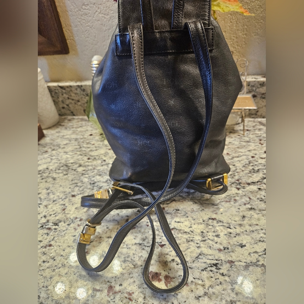 HCL Black Leather Backpack - Picture 5 of 8